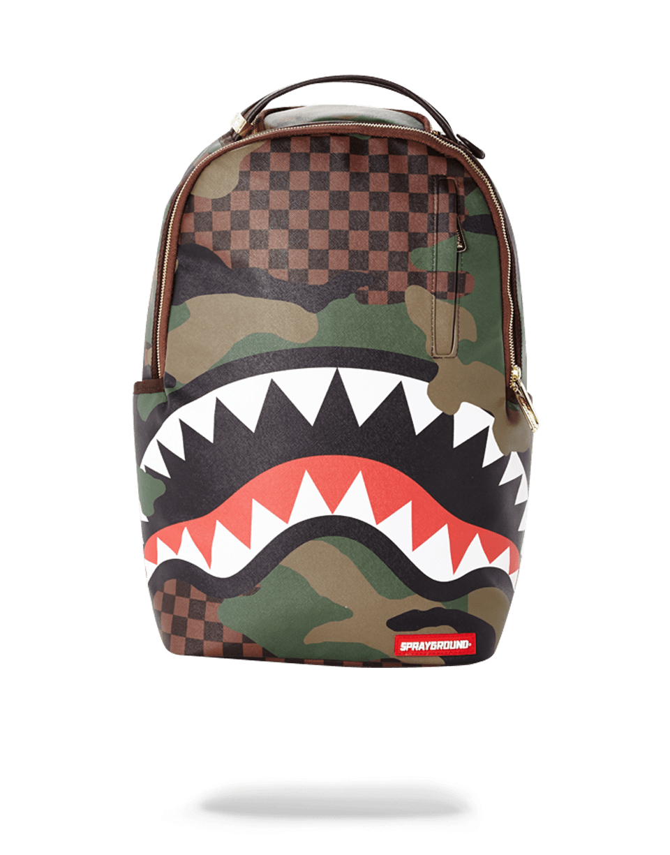Sprayground checkerboard Shark print Backpack Limited Edition