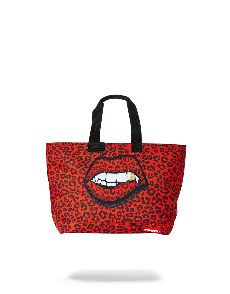 RED LEOPARD LIPS TOTE SPRAYGROUND