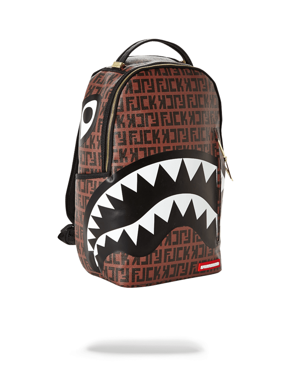 Sprayground Offended Shark Backpack - Brown