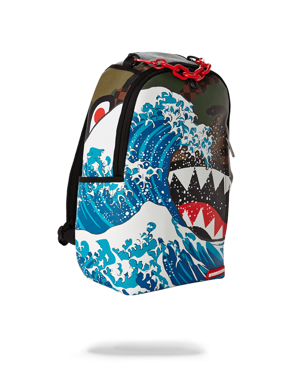 SPRAYGROUND Camokawa Wave Shark Duffle Travel Bag on sale