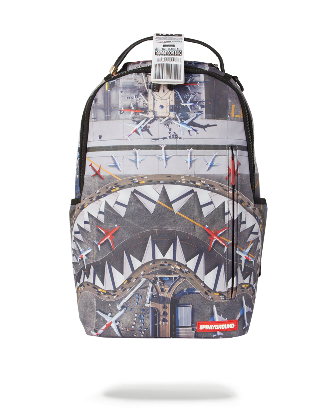 SPRAYGROUND: Shark backpack in vegan leather and camouflage canvas