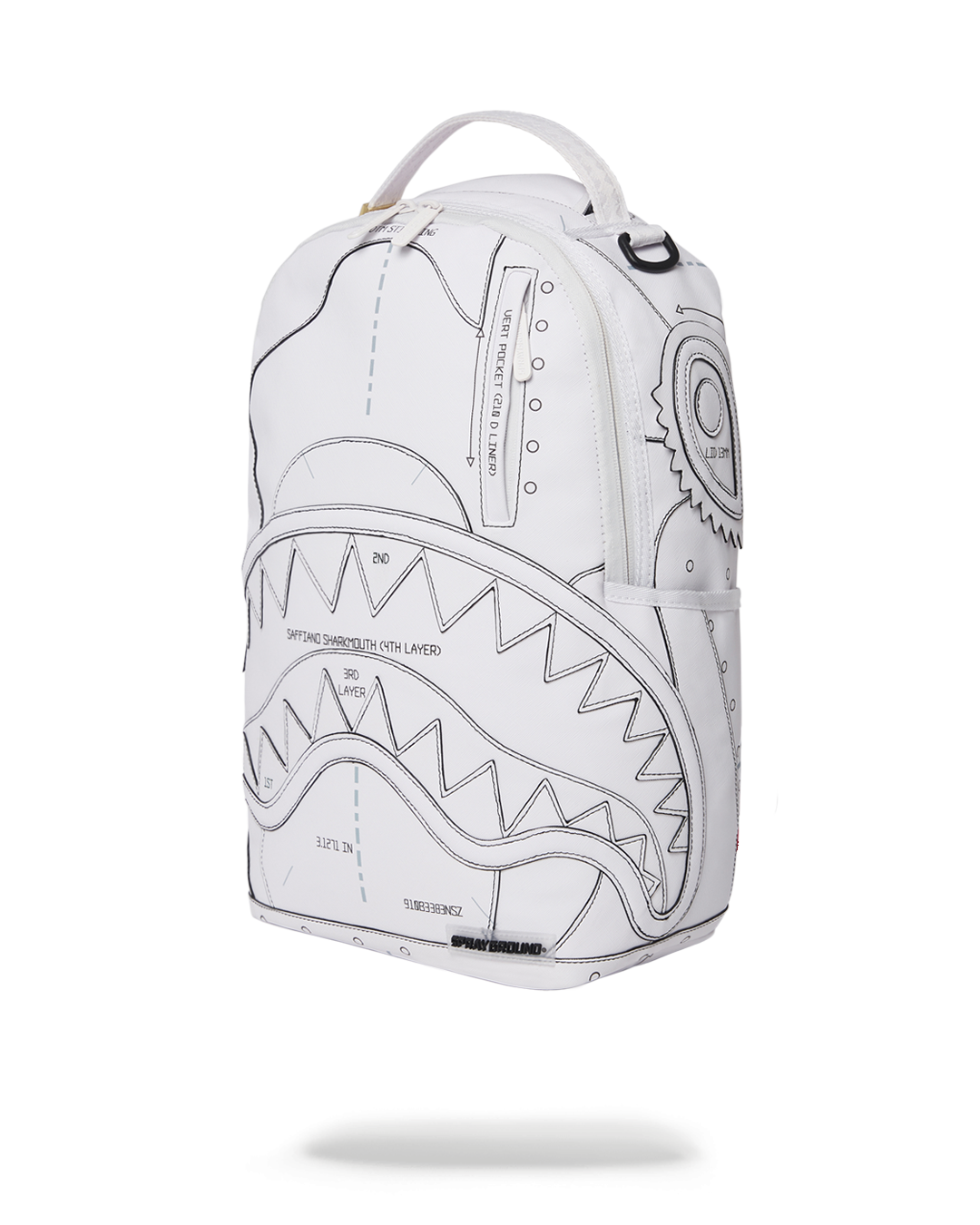 Sprayground white shark discount backpack