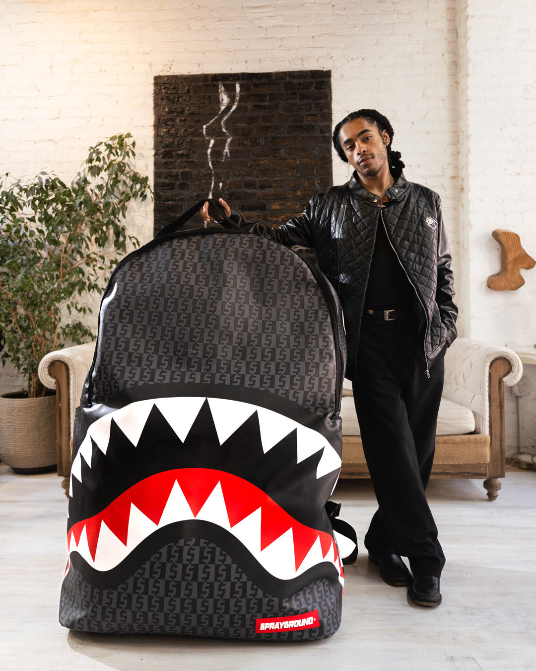 Sprayground Sharks In Paris Backpack in Black for Men