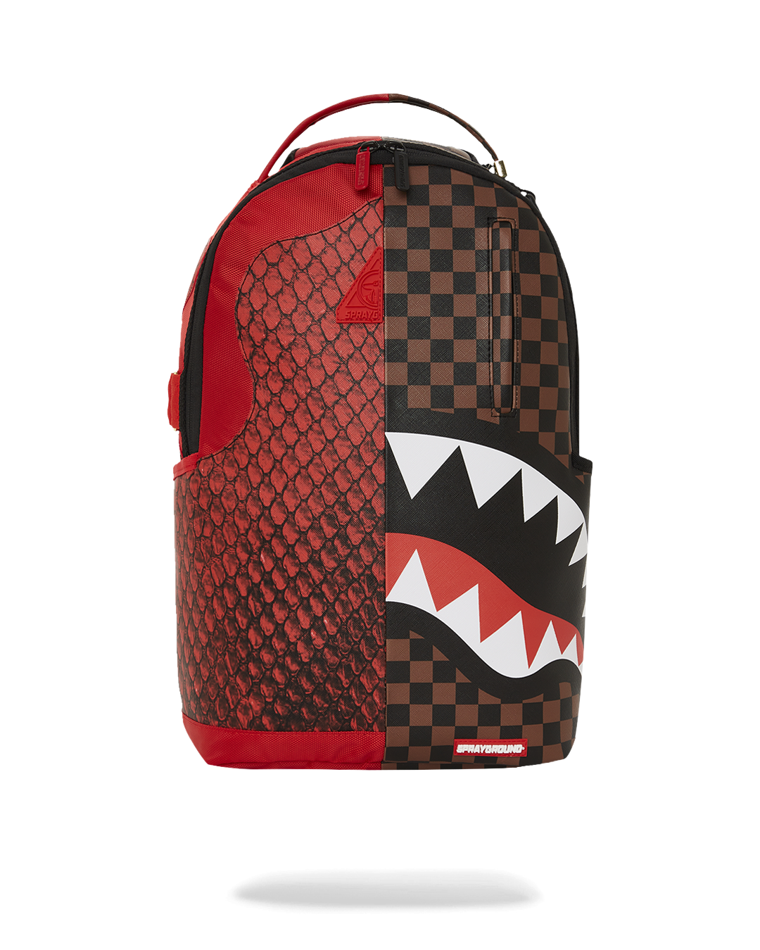 Sprayground red shark outlet backpack