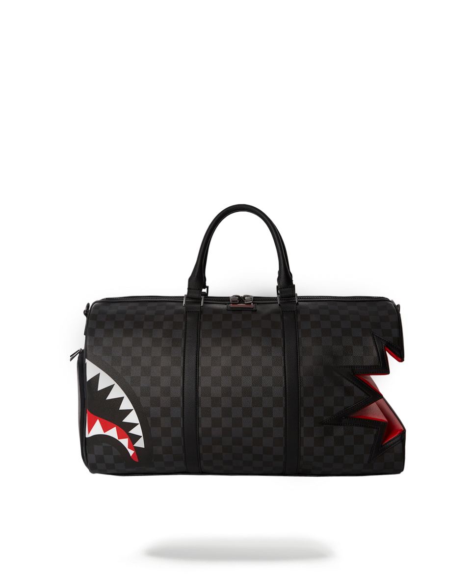 Sprayground Ghost Vertical Shark Duffle Bag Black