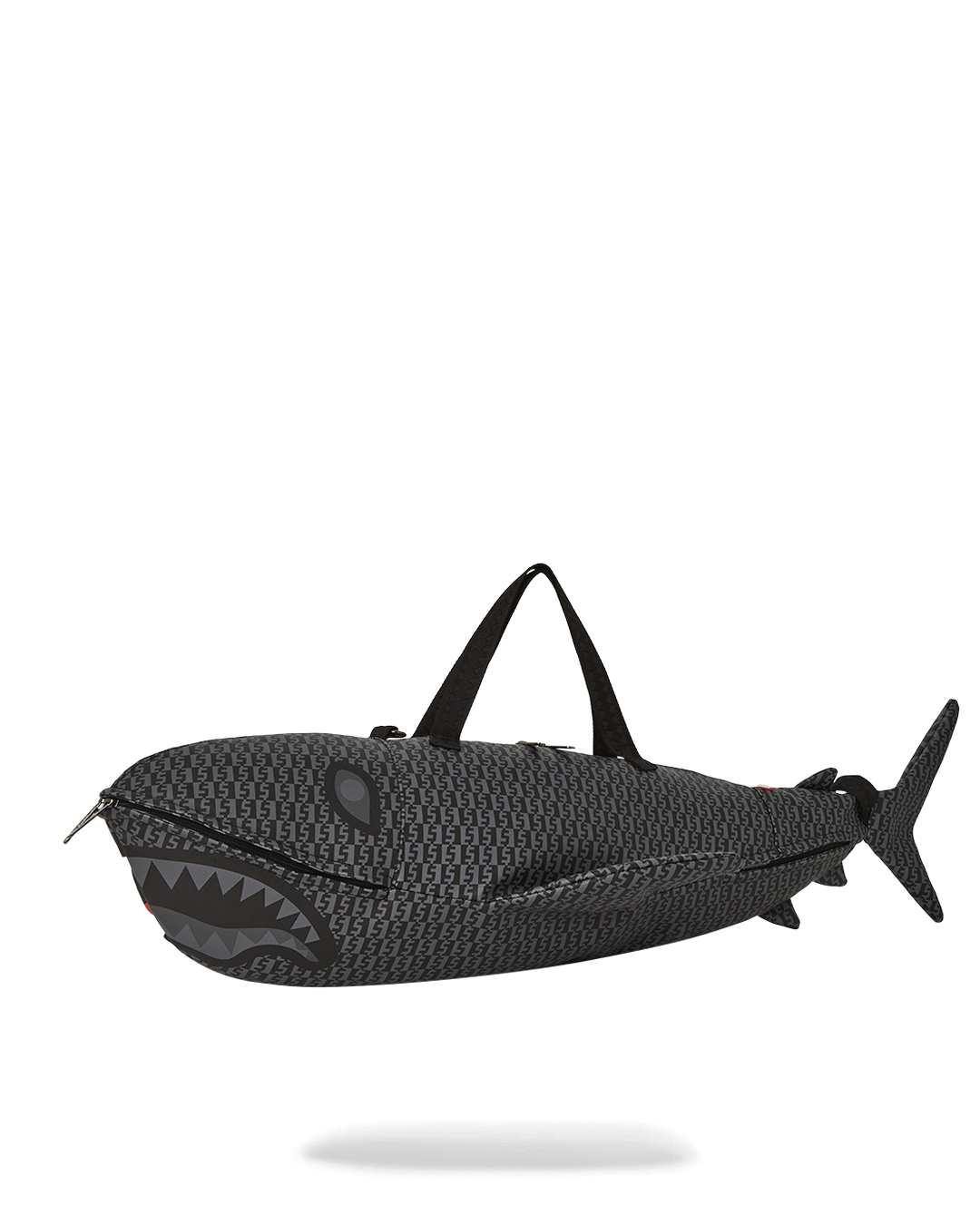 Sprayground Ghost Vertical Shark Duffle Bag Black