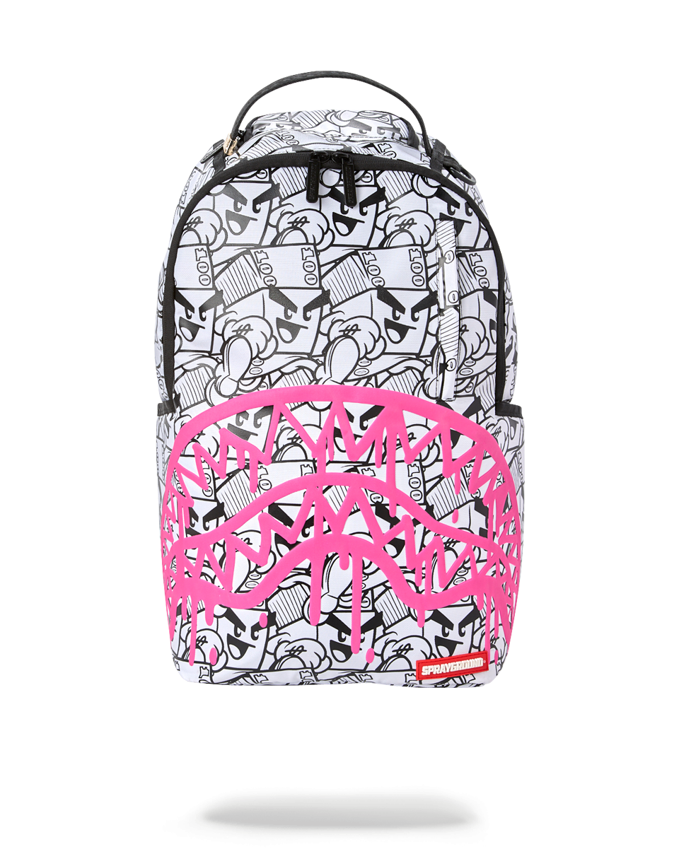 NEW Sprayground Pink Scribble Shark Backpack One Size