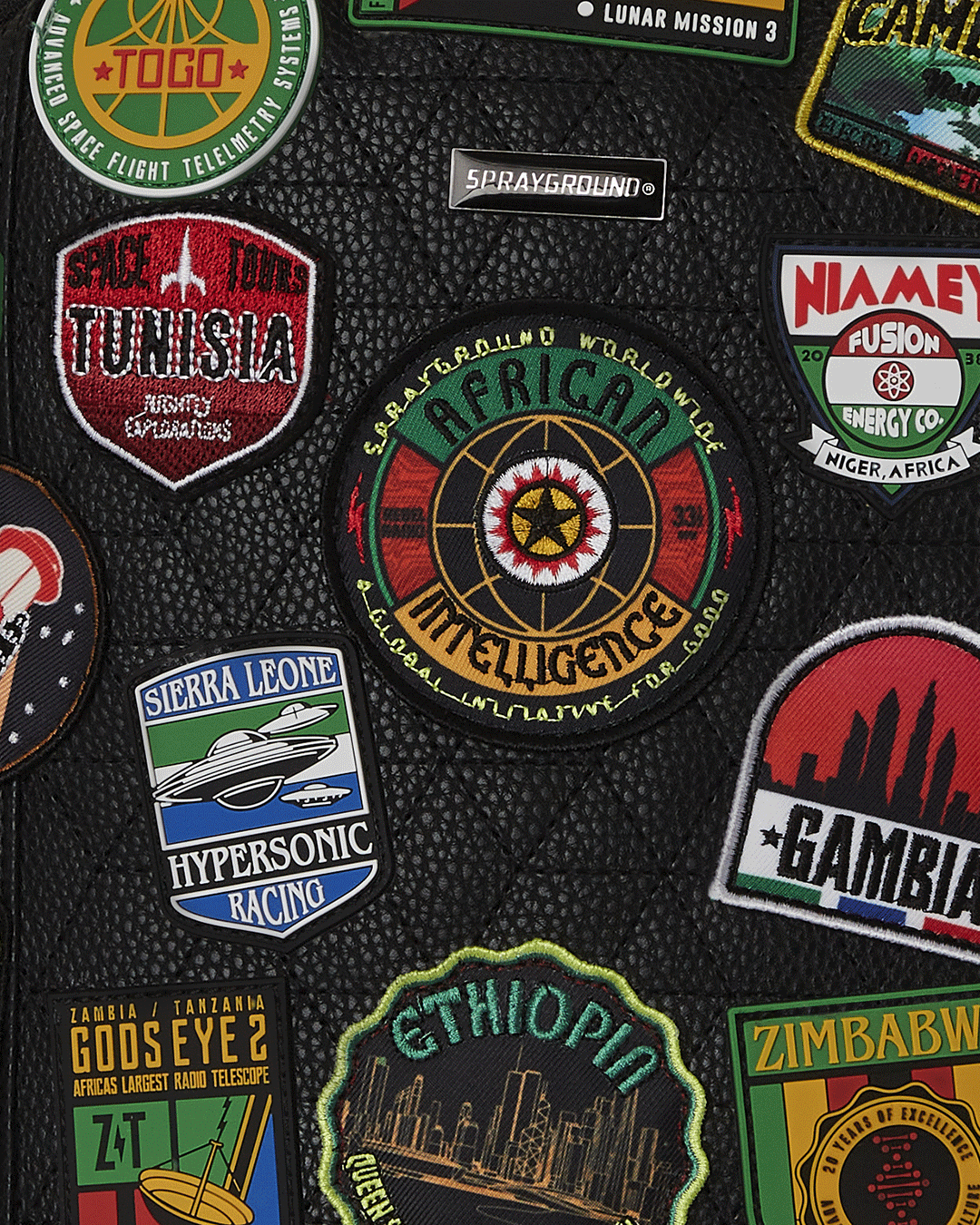 SPRAYGROUND® BACKPACK A.I. THE 54 (PATCHES OF AFRICA) CARGO BACKPACK