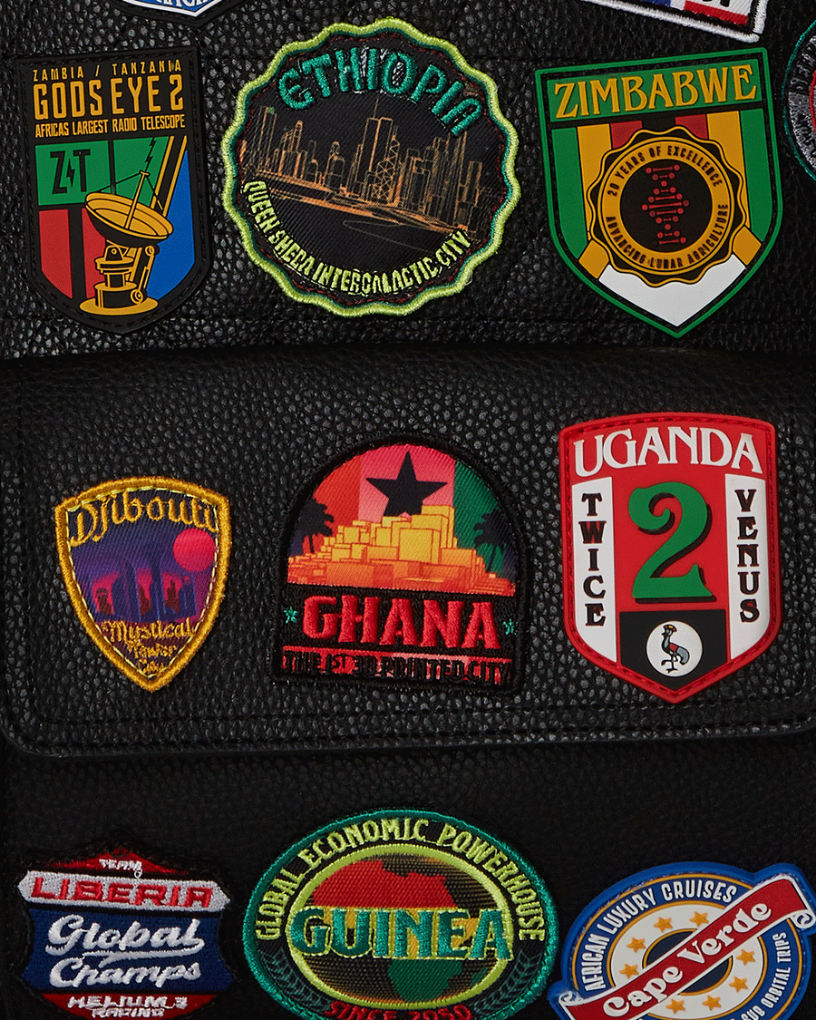 SPRAYGROUND® BACKPACK A.I. THE 54 (PATCHES OF AFRICA) CARGO BACKPACK