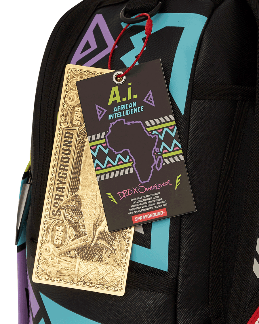 SPRAYGROUND® BACKPACK A.I. PATH TO THE FUTURE III BACKPACK - SANDFLOWER COLLAB (GLOW IN THE DARK)