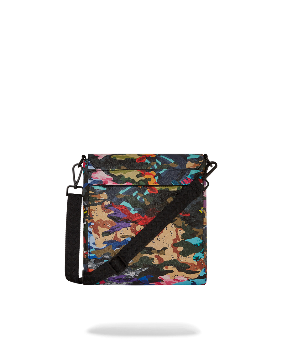 SPRAYGROUND® SLING SLICED AND DICED CAMO MESSENGER SLING BAG