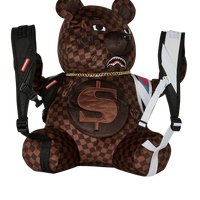 SPRAYGROUND® BACKPACK BEAR WEARING BACKPACK AS A BACKPACK