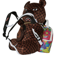 SPRAYGROUND® BACKPACK BEAR WEARING BACKPACK AS A BACKPACK