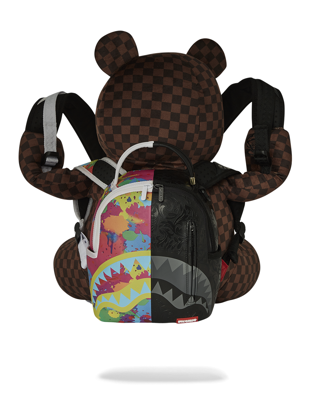 SPRAYGROUND® BACKPACK BEAR WEARING BACKPACK AS A BACKPACK