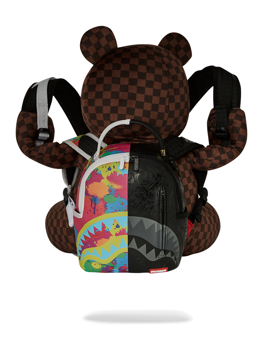 SPRAYGROUND® BACKPACK BEAR WEARING BACKPACK AS A BACKPACK