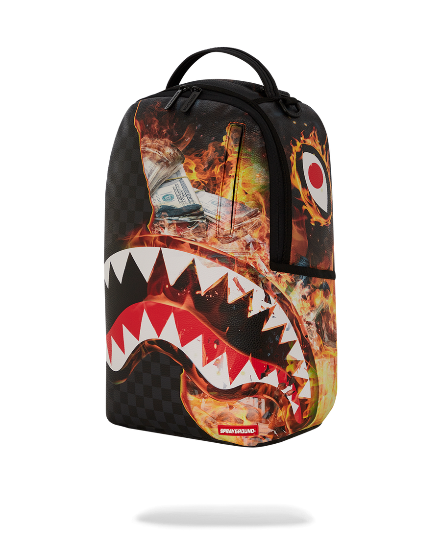 SPRAYGROUND® BACKPACK SHARK FIRE CHECK DLXSV BACKPACK