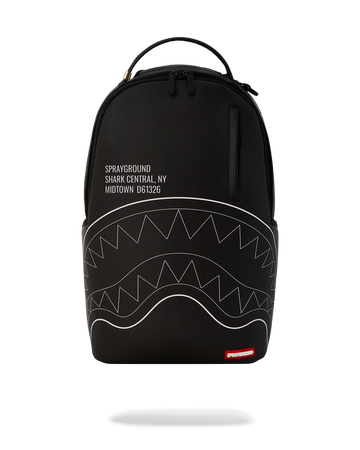 SPRAYGROUND® BACKPACK SHARK CENTRAL BLACK OUTLINE DLXSV BACKPACK