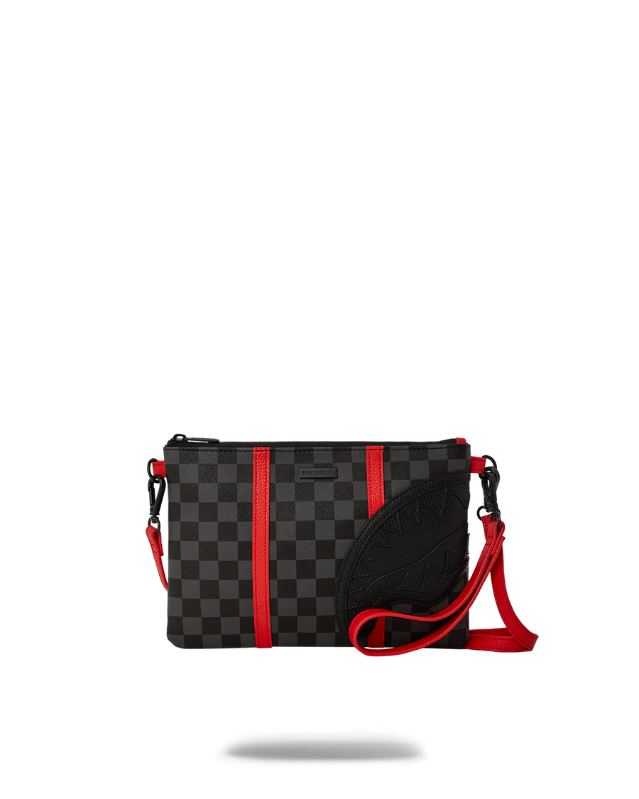 SPRAYGROUND® POUCHETTE MONACO SHARK CLUB CROSSOVER CLUTCH W/ SHOULDER STRAP