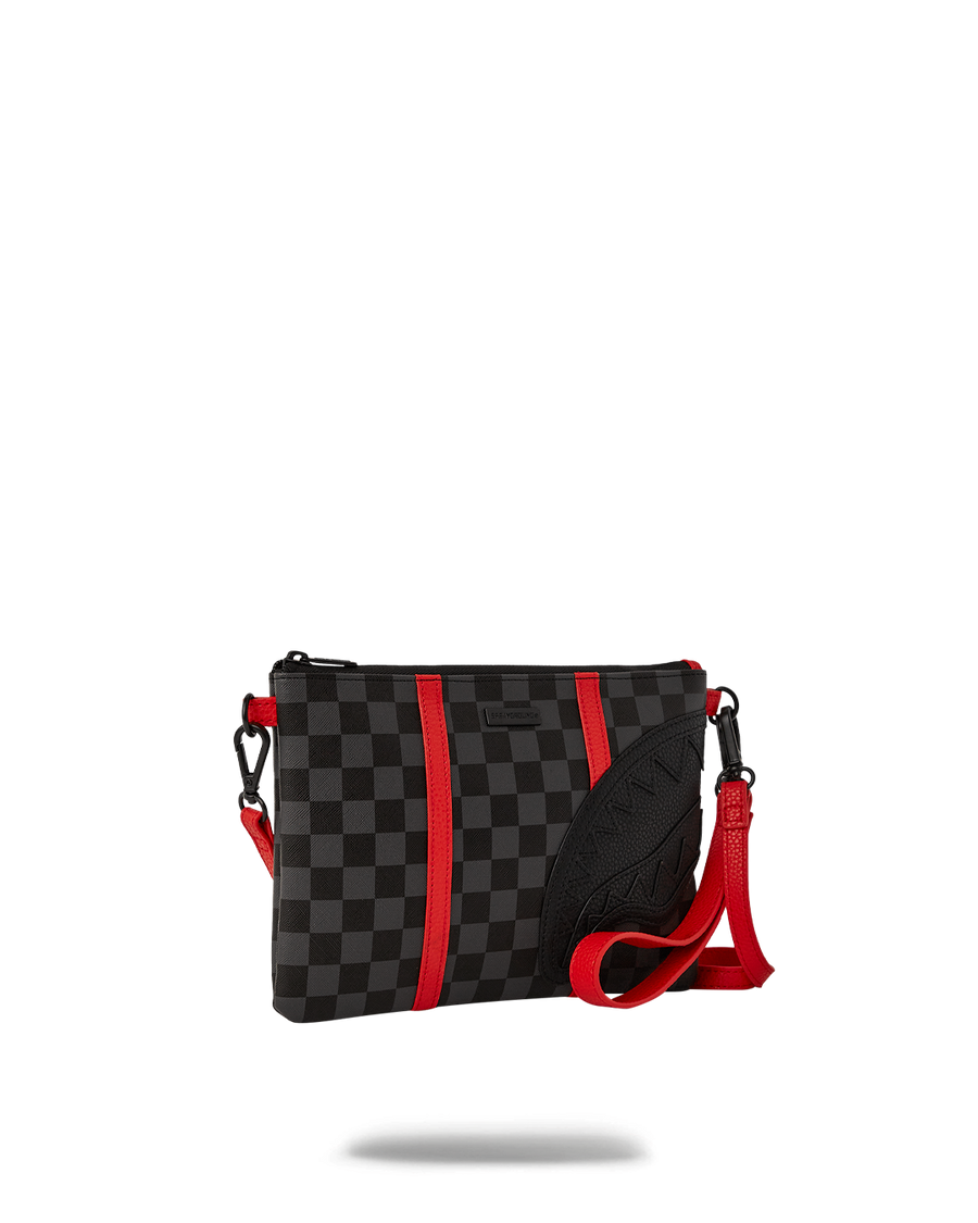 SPRAYGROUND® POUCHETTE MONACO SHARK CLUB CROSSOVER CLUTCH W/ SHOULDER STRAP