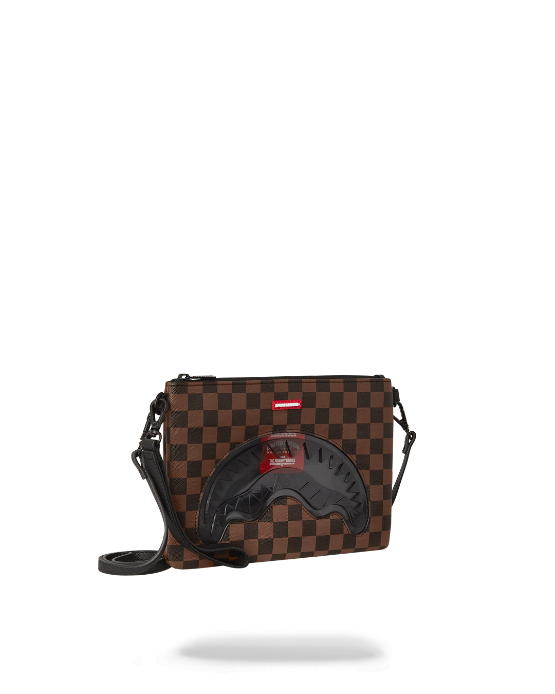 SPRAYGROUND® POUCHETTE SHARKS IN PARIS CLEAR FOR TAKEOFF CROSSOVER CLUTCH WITH STRAP