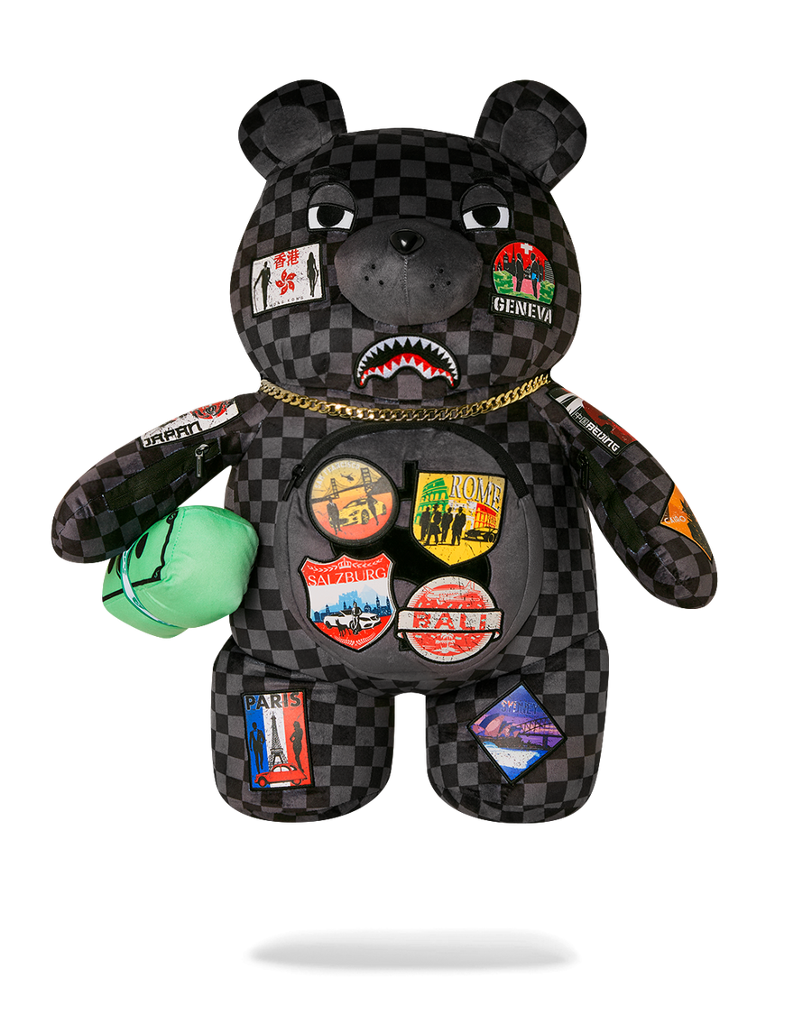 SPRAYGROUND® BACKPACK GLOBAL MOGUL UNLIMITED MILES MONEYBEAR TEDDYBEAR BACKPACK