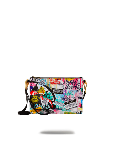 SPRAYGROUND® POUCHETTE CREATE ANOTHER DAY CROSSOVER CLUTCH W/ SHOULDER STRAP