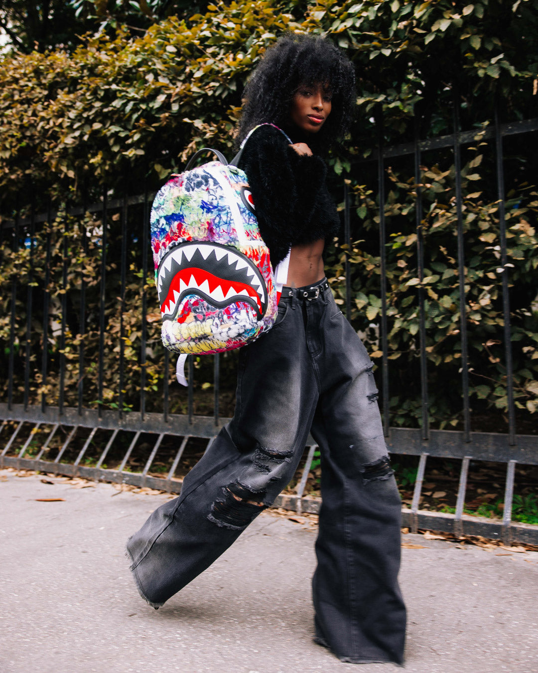 SPRAYGROUND® BACKPACK GRAFFITI FAUX FUR DLXSF BACKPACK