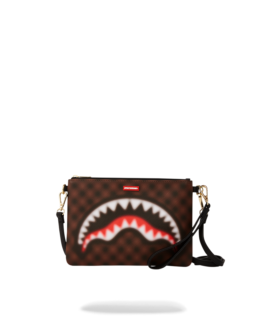 SPRAYGROUND® POUCHETTE SHARKS IN PARIS BLUR CROSSOVER CLUTCH