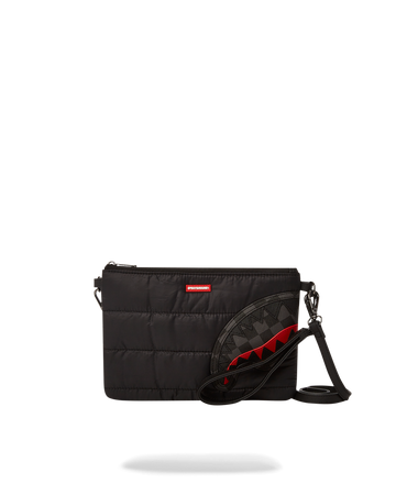 SPRAYGROUND® POUCHETTE BLACK PUFFER CHECK CROSSOVER CLUTCH