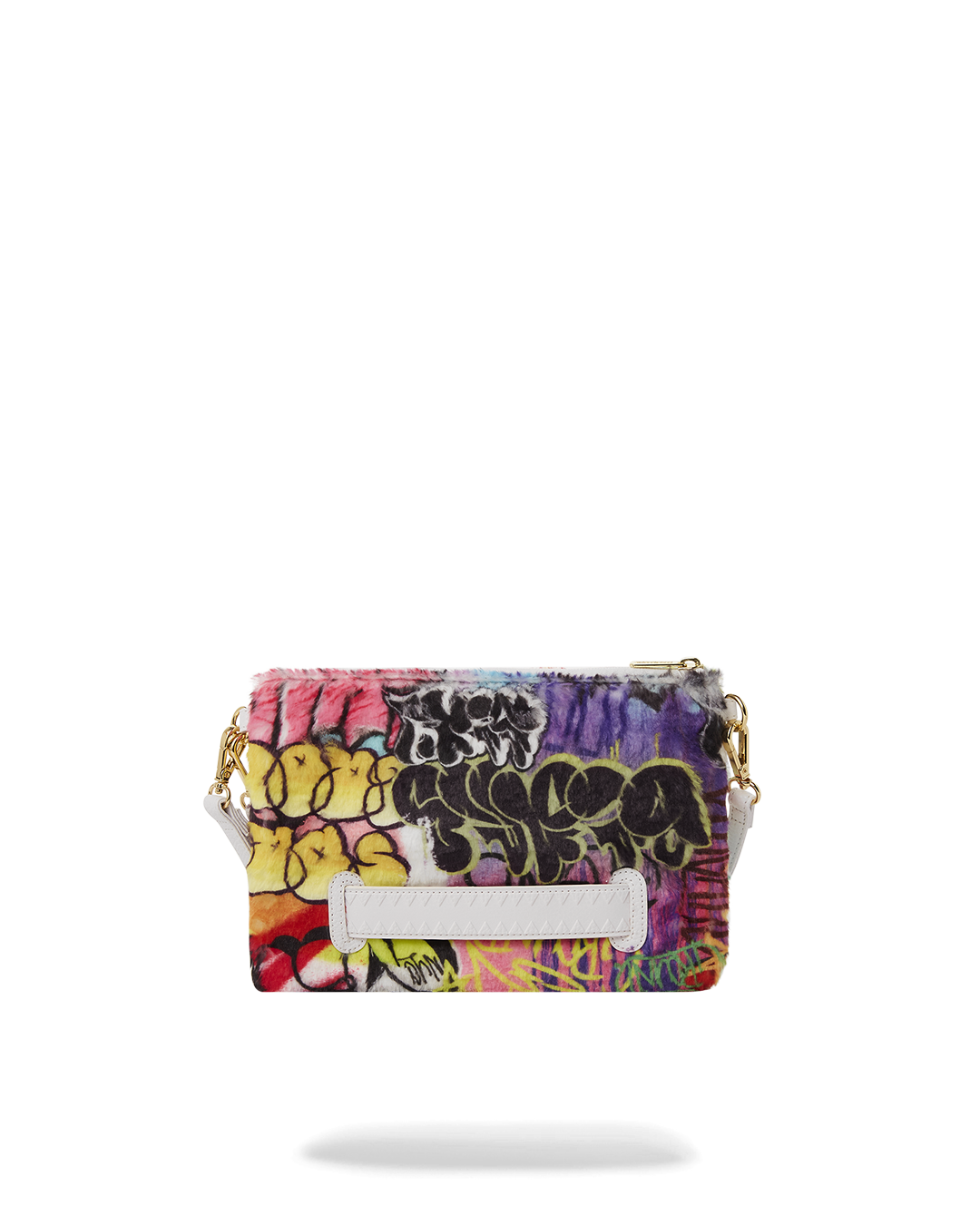 SPRAYGROUND® POUCHETTE GRAFFITI FAUX FUR CROSSOVER CLUTCH