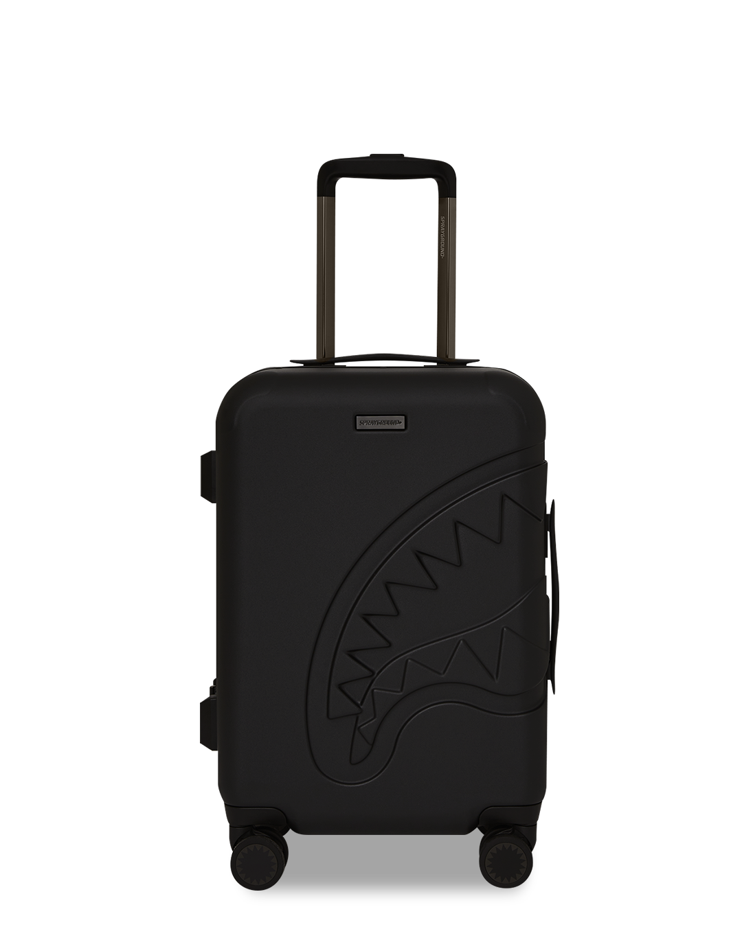 SPRAYGROUND® LUGGAGE REALITY CHECK SHARKNAUTICS HARDSHELL CARRY-ON JETBLACK LUGGAGE (GUNMETAL HARDWARE)