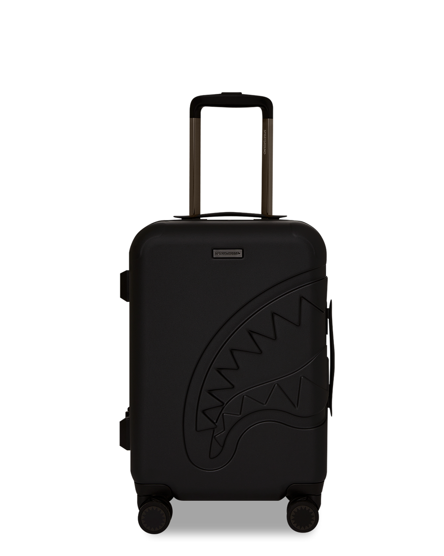 SPRAYGROUND® LUGGAGE REALITY CHECK SHARKNAUTICS HARDSHELL CARRY-ON JETBLACK LUGGAGE (GUNMETAL HARDWARE)