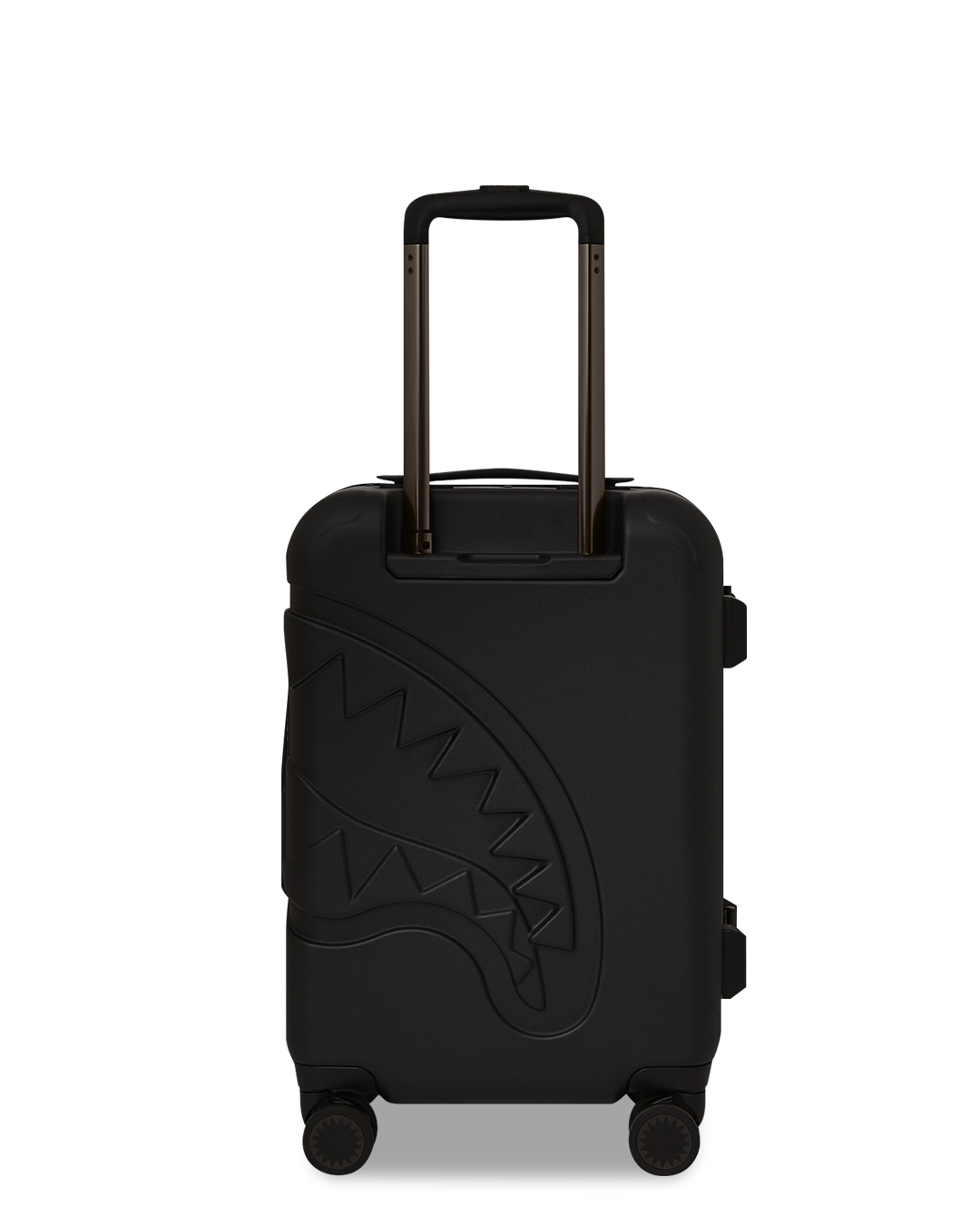 SPRAYGROUND® LUGGAGE REALITY CHECK SHARKNAUTICS HARDSHELL CARRY-ON JETBLACK LUGGAGE (GUNMETAL HARDWARE)