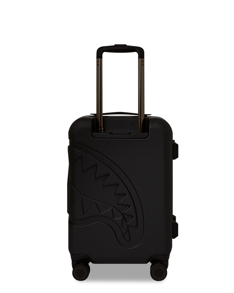 SPRAYGROUND® LUGGAGE REALITY CHECK SHARKNAUTICS HARDSHELL CARRY-ON JETBLACK LUGGAGE (GUNMETAL HARDWARE)