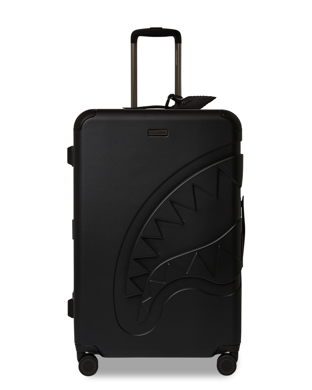 SPRAYGROUND® LUGGAGE REALITY CHECK SHARKNAUTICS HARDSHELL FULL-SIZE JETBLACK LUGGAGE (GUNMETAL HARDWARE)