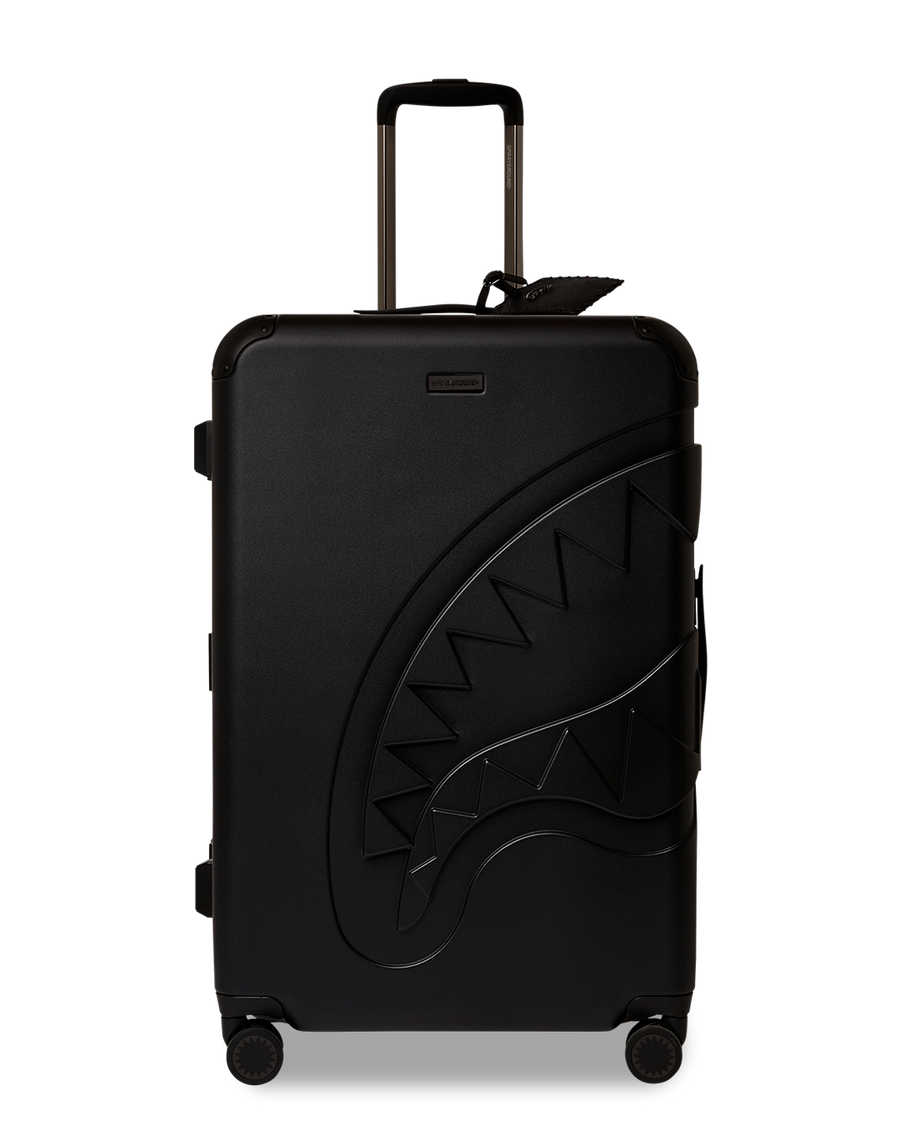 SPRAYGROUND® LUGGAGE REALITY CHECK SHARKNAUTICS HARDSHELL FULL-SIZE JETBLACK LUGGAGE (GUNMETAL HARDWARE)