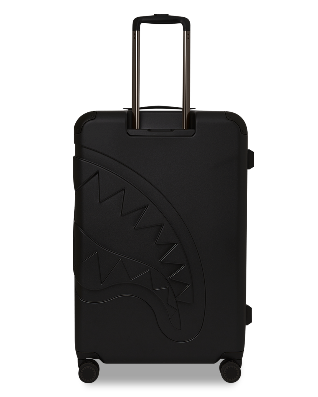 SPRAYGROUND® LUGGAGE REALITY CHECK SHARKNAUTICS HARDSHELL FULL-SIZE JETBLACK LUGGAGE (GUNMETAL HARDWARE)