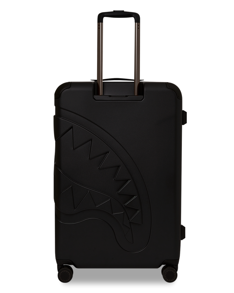 SPRAYGROUND® LUGGAGE REALITY CHECK SHARKNAUTICS HARDSHELL FULL-SIZE JETBLACK LUGGAGE (GUNMETAL HARDWARE)