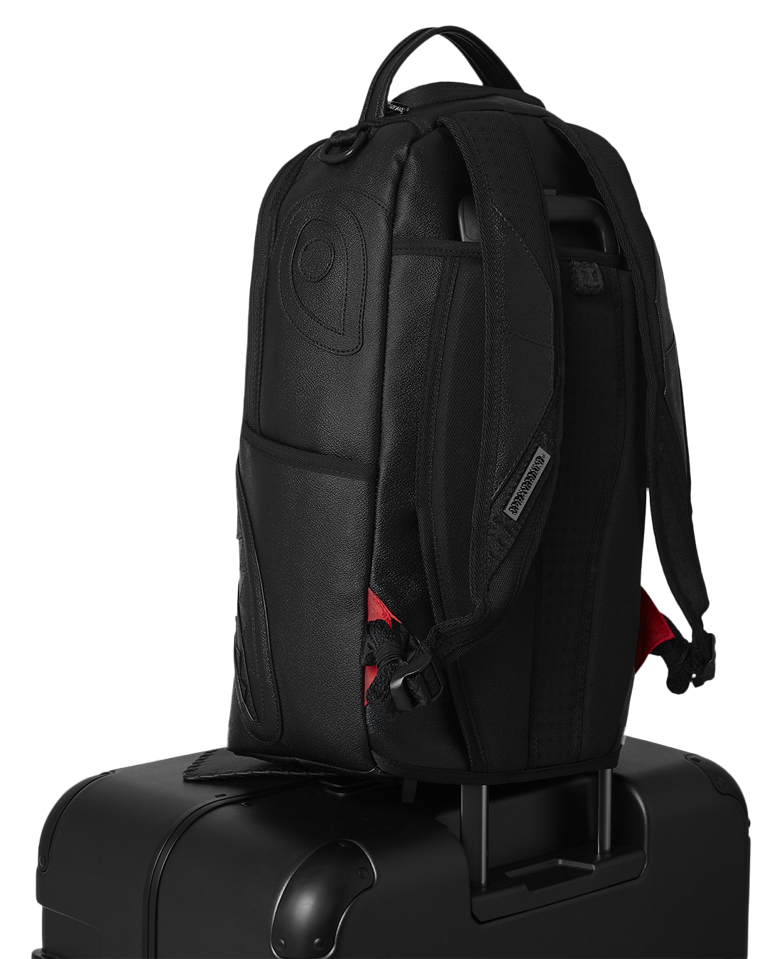 SPRAYGROUND® LUGGAGE REALITY CHECK SHARKNAUTICS HARDSHELL FULL-SIZE JETBLACK LUGGAGE (GUNMETAL HARDWARE)