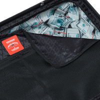 SPRAYGROUND® LUGGAGE REALITY CHECK SHARKNAUTICS HARDSHELL FULL-SIZE JETBLACK LUGGAGE (GUNMETAL HARDWARE)