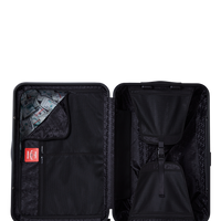 SPRAYGROUND® LUGGAGE REALITY CHECK SHARKNAUTICS HARDSHELL FULL-SIZE JETBLACK LUGGAGE (GUNMETAL HARDWARE)