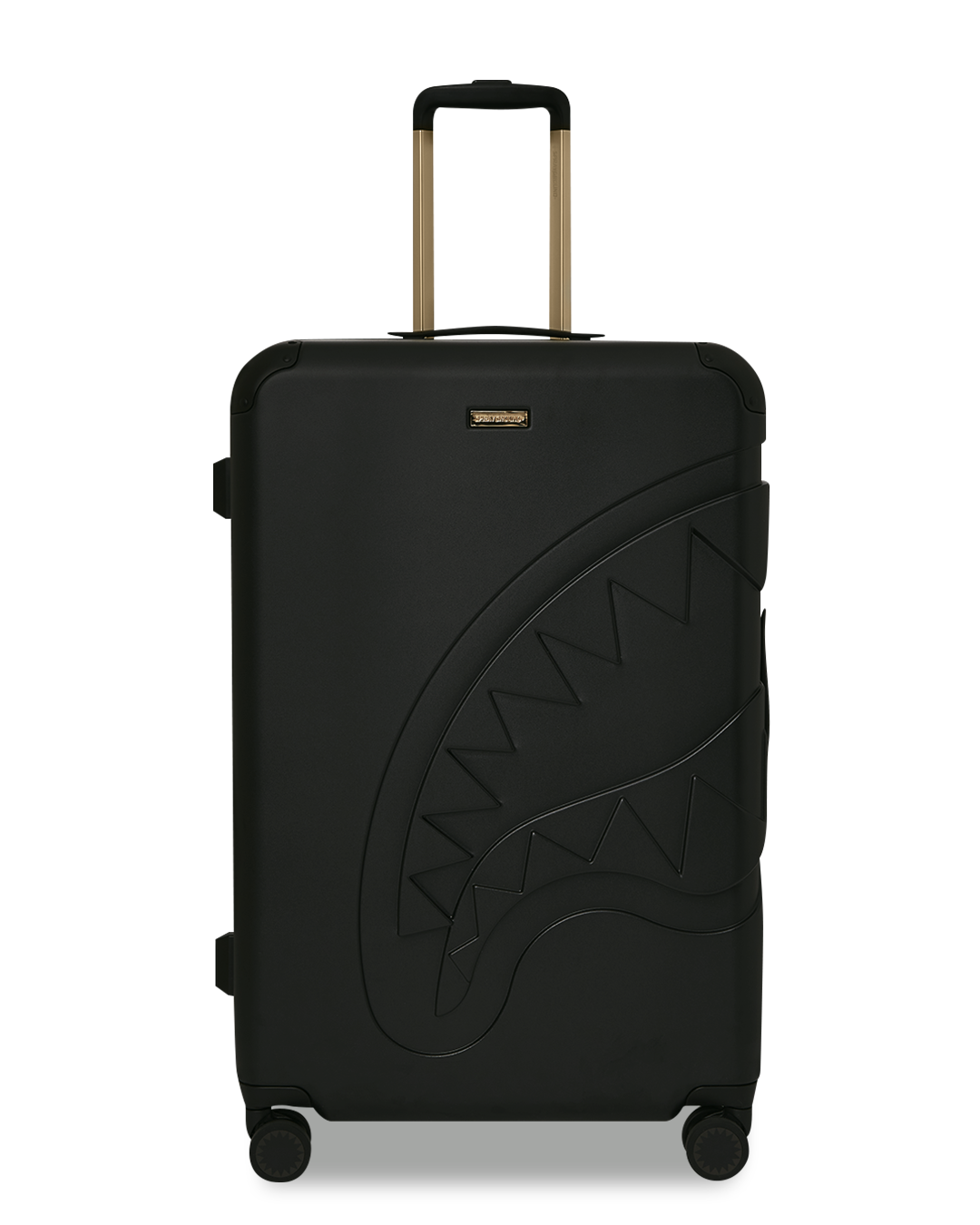 SPRAYGROUND® LUGGAGE REALITY CHECK SHARKNAUTICS HARDSHELL FULL-SIZE JETBLACK LUGGAGE (GOLD HARDWARE)