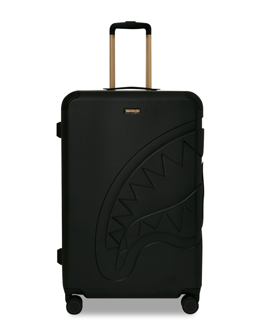 SPRAYGROUND® LUGGAGE REALITY CHECK SHARKNAUTICS HARDSHELL FULL-SIZE JETBLACK LUGGAGE (GOLD HARDWARE)