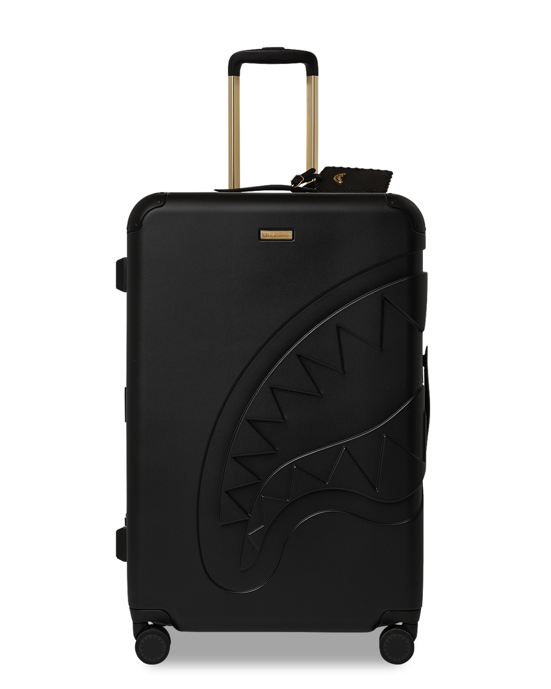 SPRAYGROUND® LUGGAGE REALITY CHECK SHARKNAUTICS HARDSHELL FULL-SIZE JETBLACK LUGGAGE (GOLD HARDWARE)