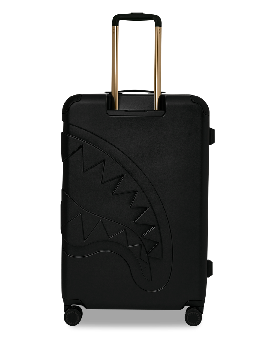 SPRAYGROUND® LUGGAGE REALITY CHECK SHARKNAUTICS HARDSHELL FULL-SIZE JETBLACK LUGGAGE (GOLD HARDWARE)