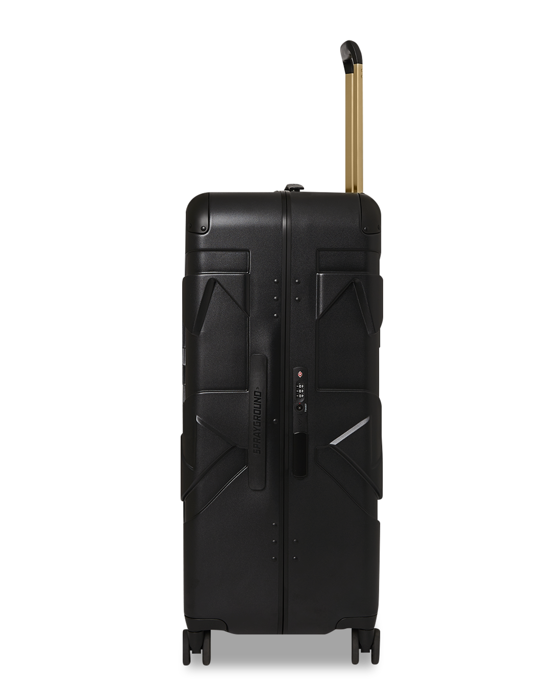 SPRAYGROUND® LUGGAGE REALITY CHECK SHARKNAUTICS HARDSHELL FULL-SIZE JETBLACK LUGGAGE (GOLD HARDWARE)