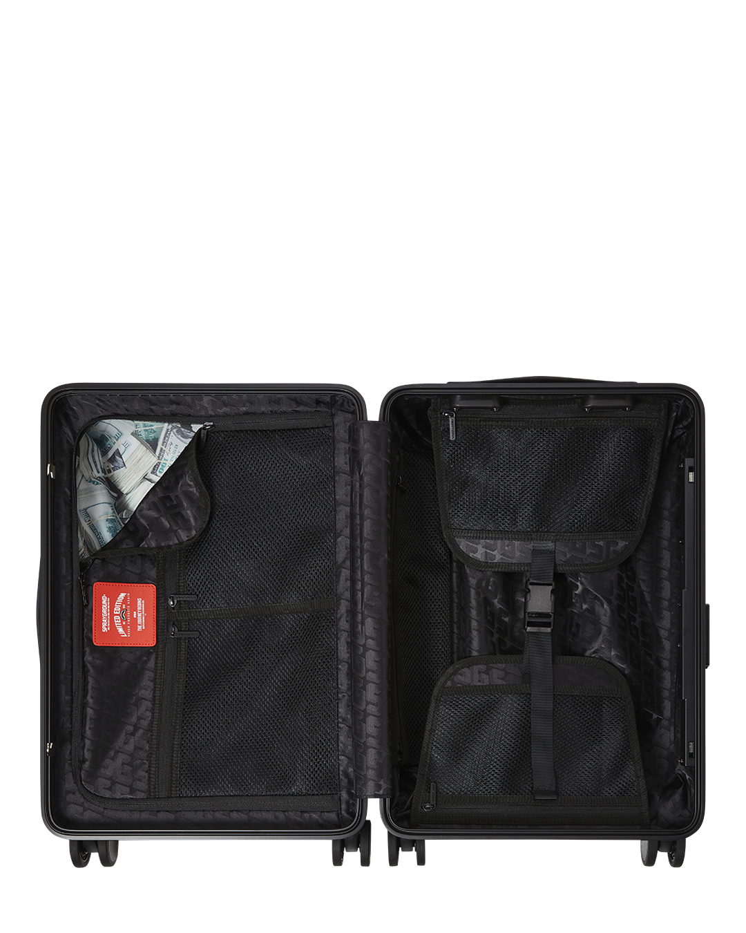 SPRAYGROUND® LUGGAGE BILLIONS IN THE BANK HARD SHELL CARRY-ON LUGGAGE