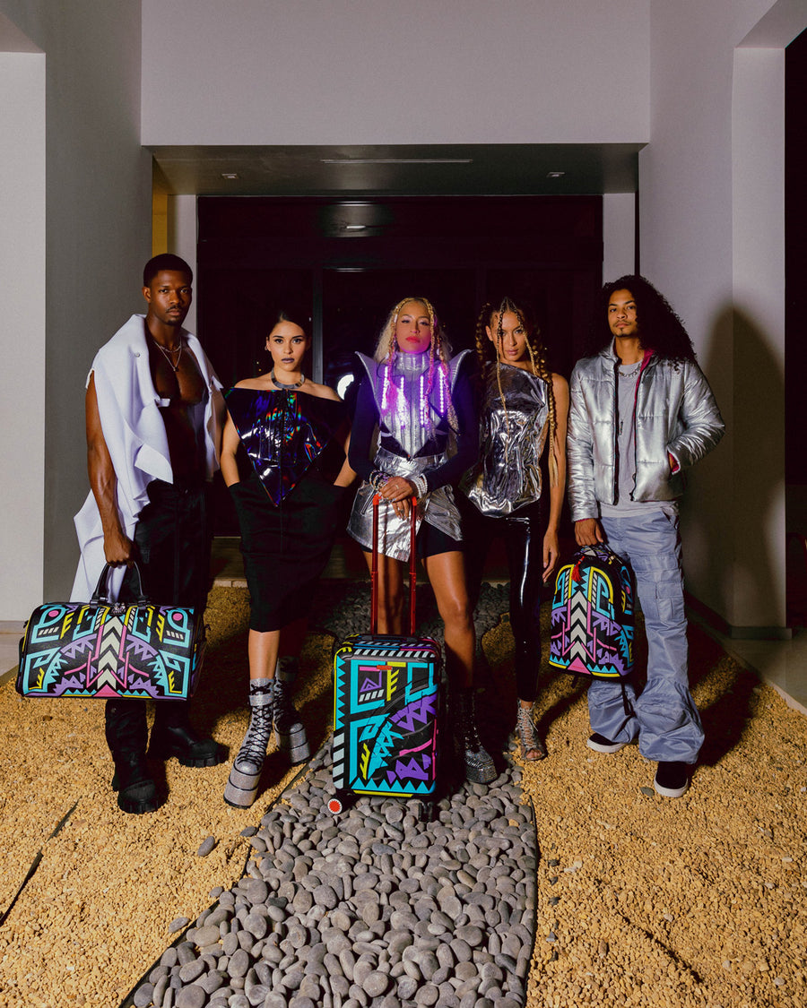 SPRAYGROUND® DUFFLE A.I. PATH TO THE FUTURE III DUFFLE - SANDFLOWER COLLAB (GLOW IN THE DARK)