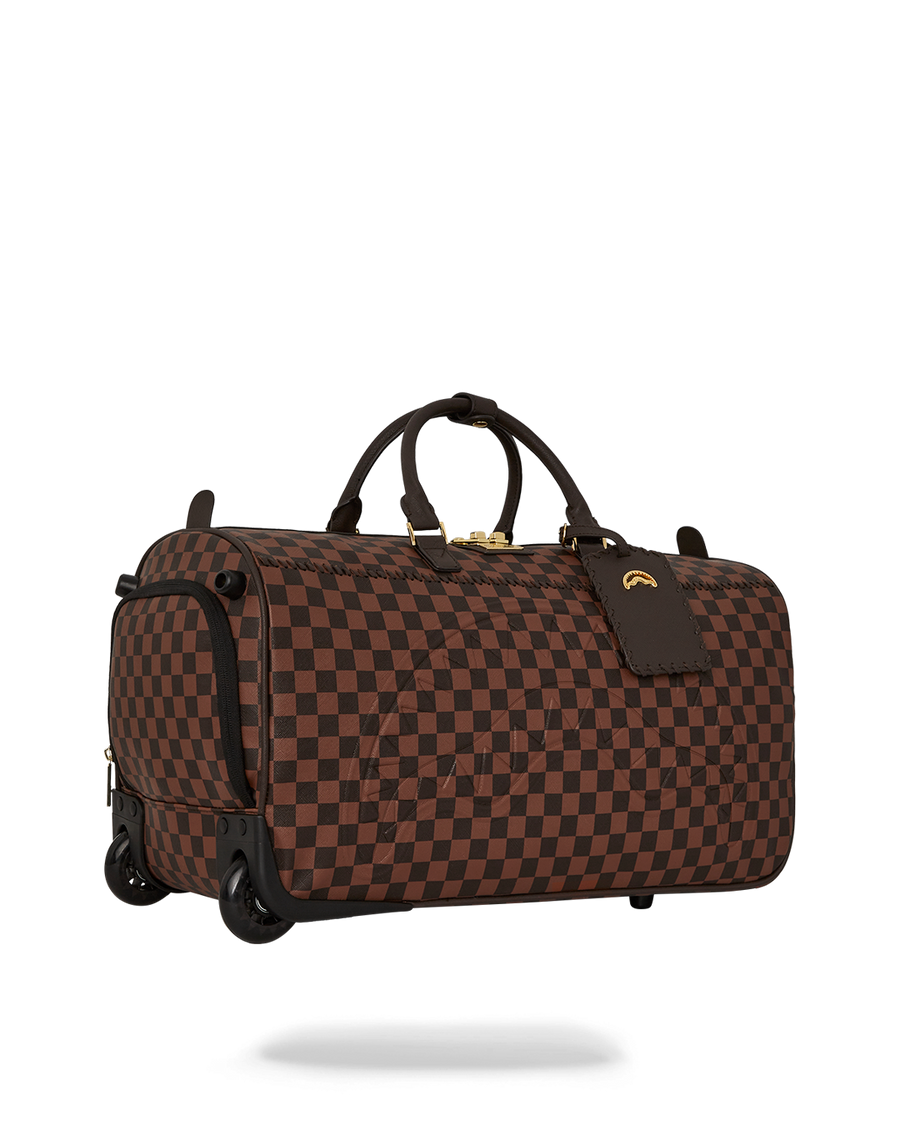 SPRAYGROUND® DUFFLE CORE EMBOSSED CHECK WHEELY DUFFLE