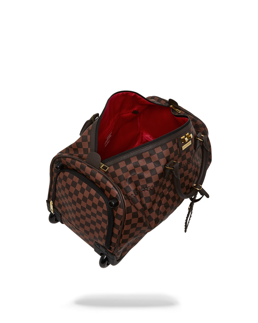 SPRAYGROUND® DUFFLE CORE EMBOSSED CHECK WHEELY DUFFLE